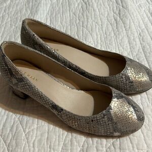 Cole Haan Snakeskin Metallic Pumps 6 1/2